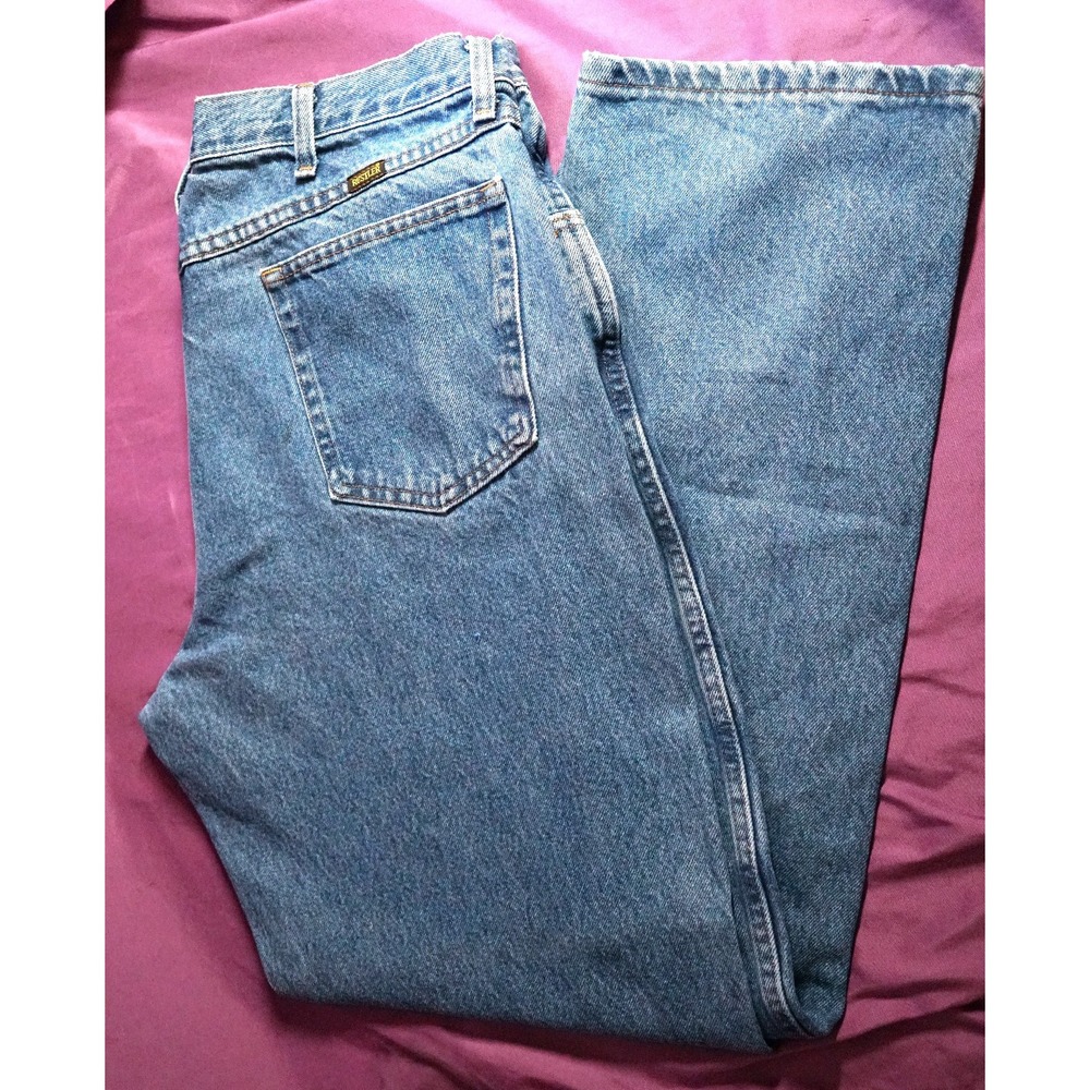 Vintage 80s Rustler Medium Wash Denim Blue Jeans - Size 37x30
